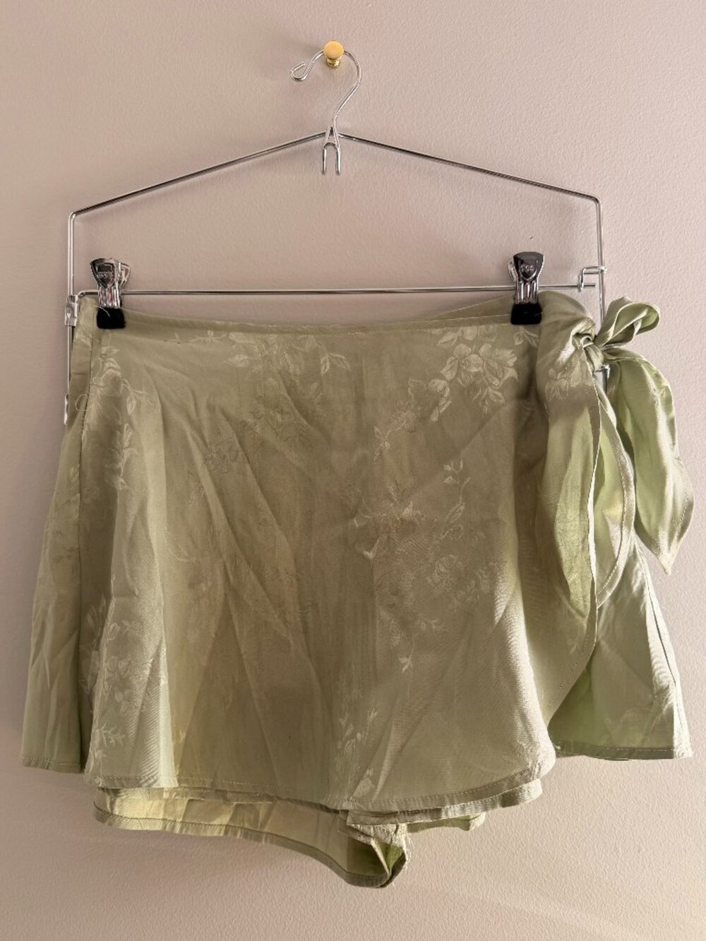 Altar'd State Green Skort with Wrap Tie Detail